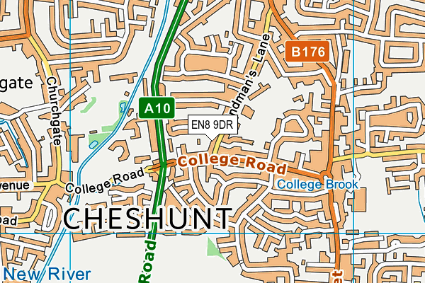 EN8 9DR map - OS VectorMap District (Ordnance Survey)