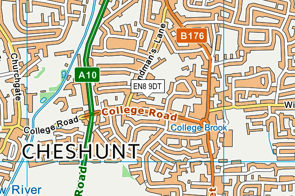 EN8 9DT map - OS VectorMap District (Ordnance Survey)