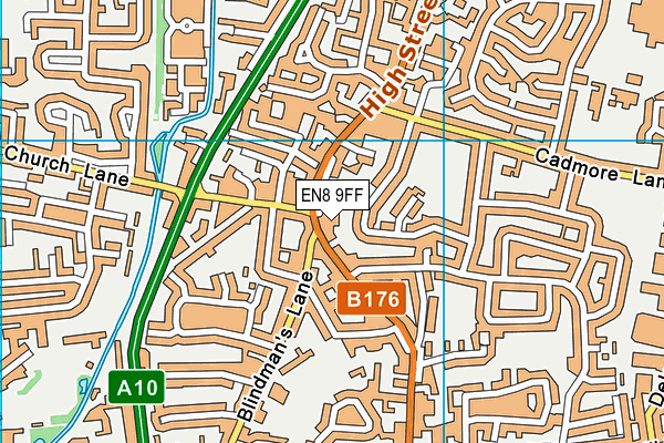 EN8 9FF map - OS VectorMap District (Ordnance Survey) EN8 9FF map - OS VectorMap District (Ordnance Survey)