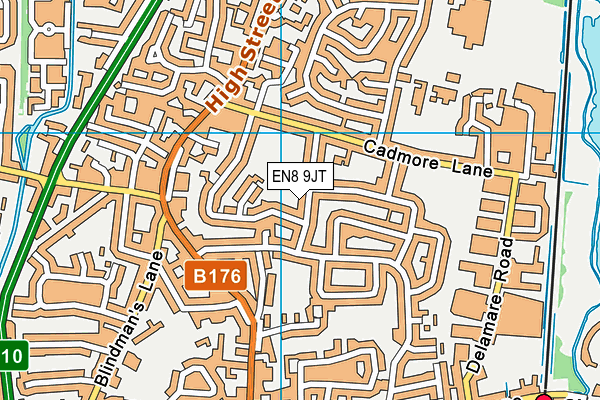 EN8 9JT map - OS VectorMap District (Ordnance Survey) EN8 9JT map - OS VectorMap District (Ordnance Survey)