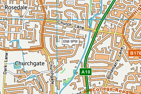 EN8 9PW map - OS VectorMap District (Ordnance Survey) EN8 9PW map - OS VectorMap District (Ordnance Survey)