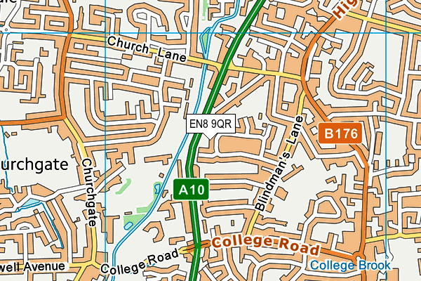 EN8 9QR map - OS VectorMap District (Ordnance Survey) EN8 9QR map - OS VectorMap District (Ordnance Survey)