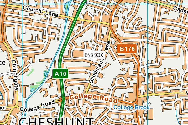 EN8 9QX map - OS VectorMap District (Ordnance Survey) EN8 9QX map - OS VectorMap District (Ordnance Survey)