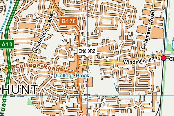 EN8 9RZ map - OS VectorMap District (Ordnance Survey) EN8 9RZ map - OS VectorMap District (Ordnance Survey)