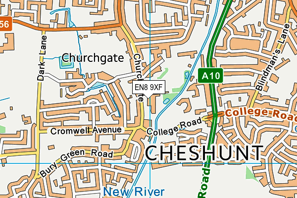 EN8 9XF map - OS VectorMap District (Ordnance Survey) EN8 9XF map - OS VectorMap District (Ordnance Survey)
