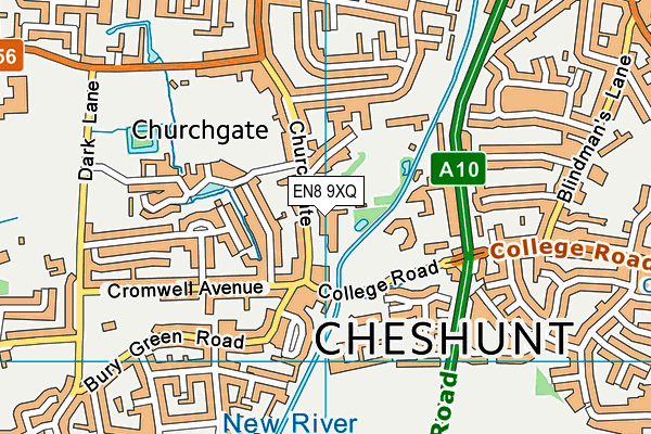 EN8 9XQ map - OS VectorMap District (Ordnance Survey) EN8 9XQ map - OS VectorMap District (Ordnance Survey)