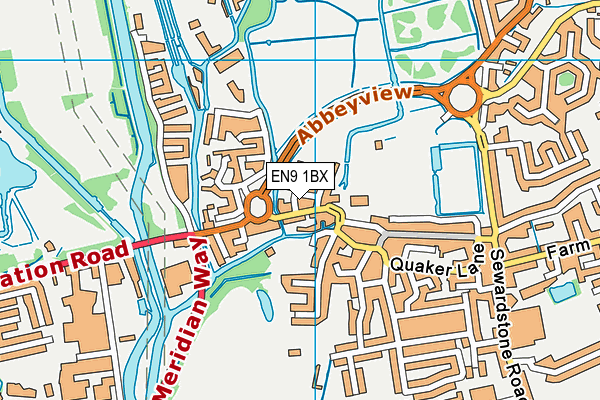 EN9 1BX map - OS VectorMap District (Ordnance Survey) EN9 1BX map - OS VectorMap District (Ordnance Survey)