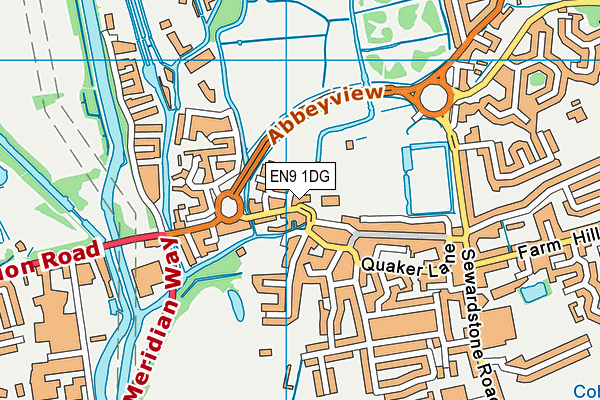 EN9 1DG map - OS VectorMap District (Ordnance Survey) EN9 1DG map - OS VectorMap District (Ordnance Survey)
