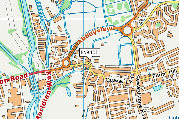 EN9 1DT map - OS VectorMap District (Ordnance Survey)