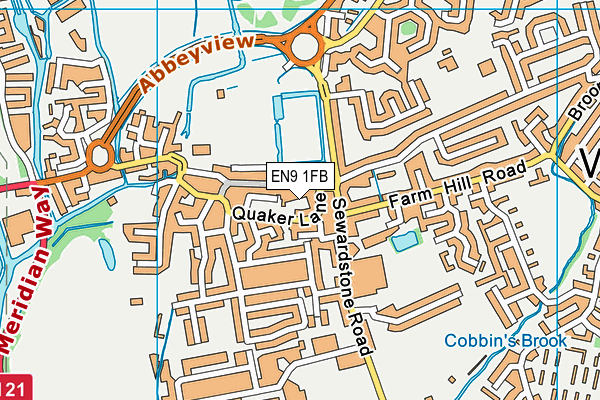 EN9 1FB map - OS VectorMap District (Ordnance Survey) EN9 1FB map - OS VectorMap District (Ordnance Survey)