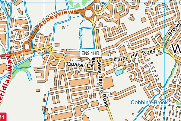 EN9 1HR map - OS VectorMap District (Ordnance Survey) EN9 1HR map - OS VectorMap District (Ordnance Survey)