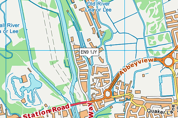 EN9 1JY map - OS VectorMap District (Ordnance Survey) EN9 1JY map - OS VectorMap District (Ordnance Survey)