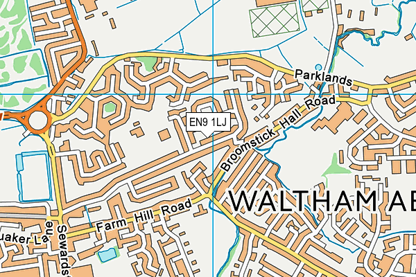 EN9 1LJ map - OS VectorMap District (Ordnance Survey) EN9 1LJ map - OS VectorMap District (Ordnance Survey)