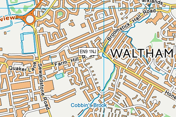 EN9 1NJ map - OS VectorMap District (Ordnance Survey)