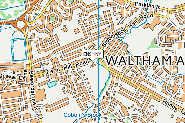 EN9 1NY map - OS VectorMap District (Ordnance Survey) EN9 1NY map - OS VectorMap District (Ordnance Survey)