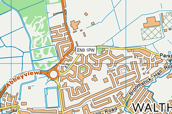 EN9 1PW map - OS VectorMap District (Ordnance Survey) EN9 1PW map - OS VectorMap District (Ordnance Survey)