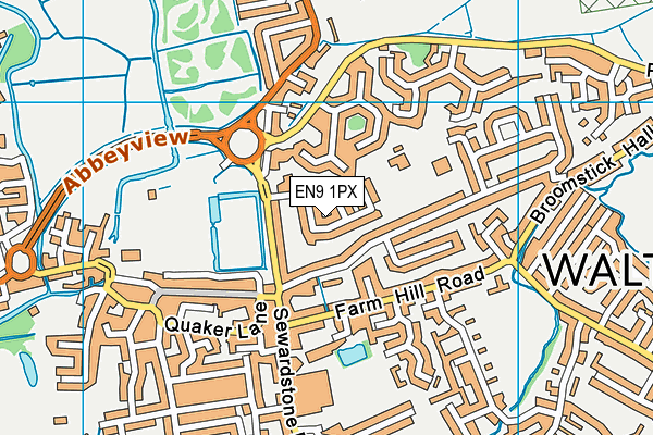 EN9 1PX map - OS VectorMap District (Ordnance Survey)