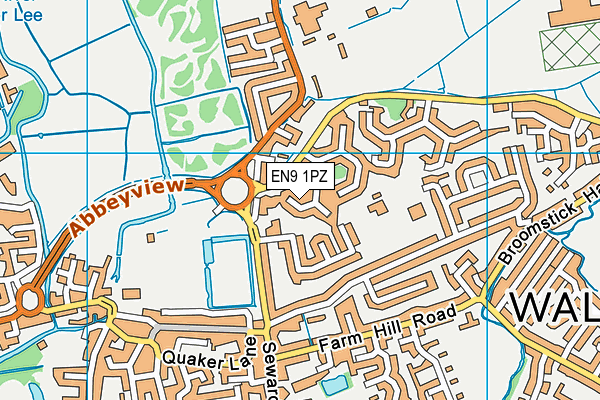EN9 1PZ map - OS VectorMap District (Ordnance Survey) EN9 1PZ map - OS VectorMap District (Ordnance Survey)