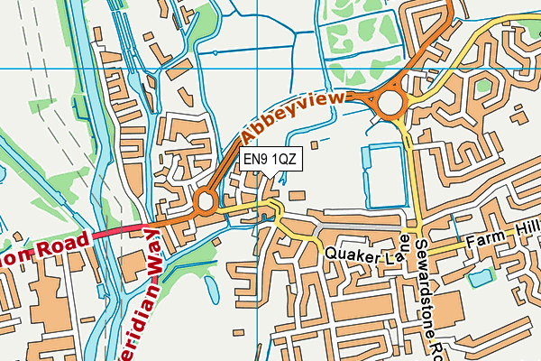 EN9 1QZ map - OS VectorMap District (Ordnance Survey)