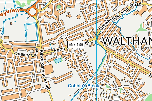 EN9 1SB map - OS VectorMap District (Ordnance Survey)