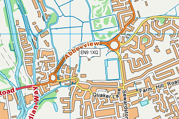 EN9 1XQ map - OS VectorMap District (Ordnance Survey) EN9 1XQ map - OS VectorMap District (Ordnance Survey)