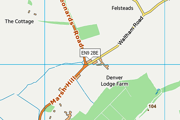 EN9 2BE map - OS VectorMap District (Ordnance Survey) EN9 2BE map - OS VectorMap District (Ordnance Survey)