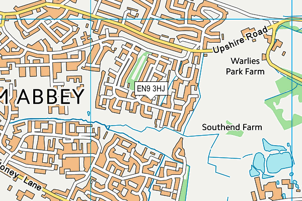 EN9 3HJ map - OS VectorMap District (Ordnance Survey) EN9 3HJ map - OS VectorMap District (Ordnance Survey)