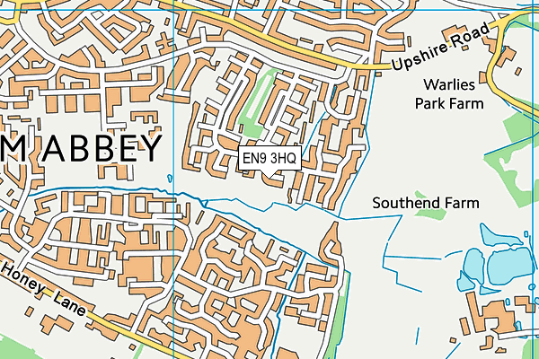 EN9 3HQ map - OS VectorMap District (Ordnance Survey) EN9 3HQ map - OS VectorMap District (Ordnance Survey)