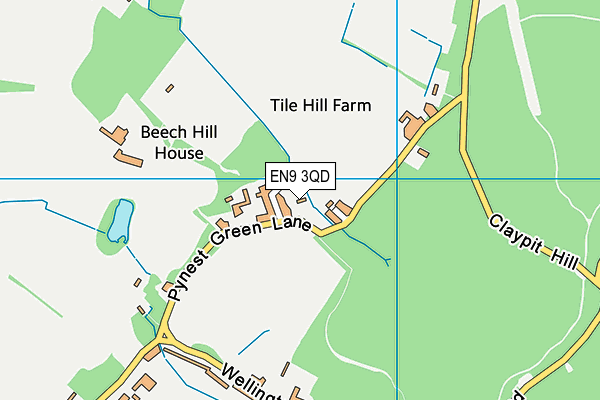 EN9 3QD map - OS VectorMap District (Ordnance Survey)