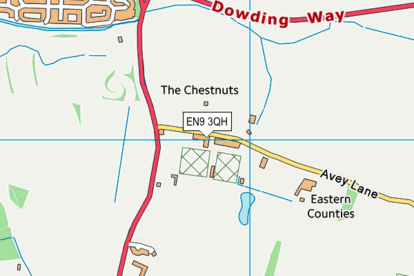 EN9 3QH map - OS VectorMap District (Ordnance Survey)