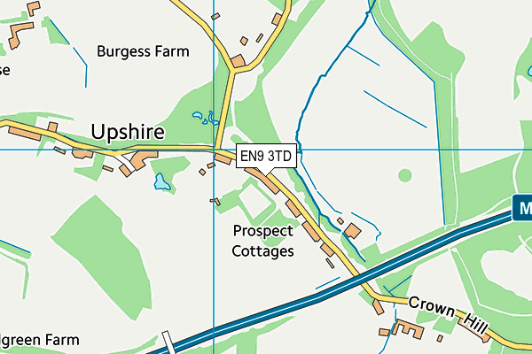 EN9 3TD map - OS VectorMap District (Ordnance Survey)