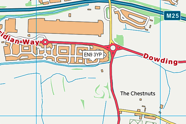 EN9 3YP map - OS VectorMap District (Ordnance Survey)