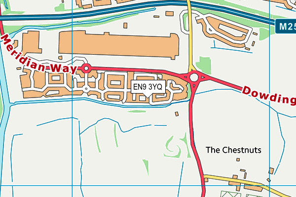EN9 3YQ map - OS VectorMap District (Ordnance Survey)