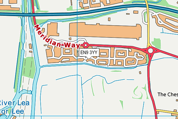 EN9 3YY map - OS VectorMap District (Ordnance Survey)