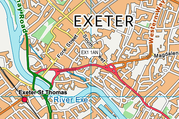 EX1 1AN map - OS VectorMap District (Ordnance Survey) EX1 1AN map - OS VectorMap District (Ordnance Survey)