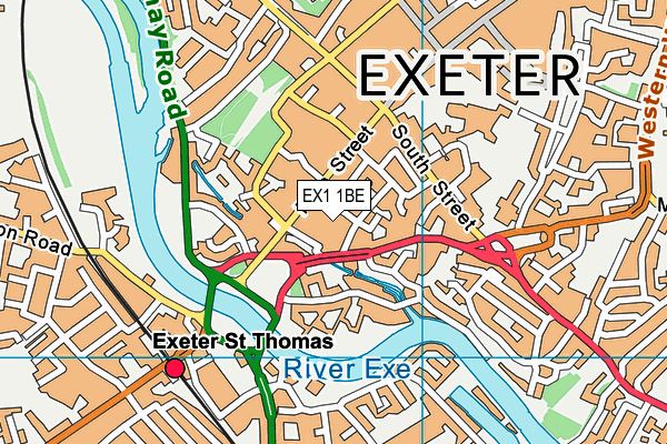 EX1 1BE map - OS VectorMap District (Ordnance Survey) EX1 1BE map - OS VectorMap District (Ordnance Survey)