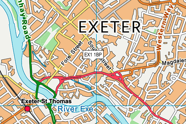 EX1 1BP map - OS VectorMap District (Ordnance Survey) EX1 1BP map - OS VectorMap District (Ordnance Survey)