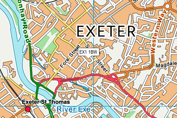 EX1 1BW map - OS VectorMap District (Ordnance Survey) EX1 1BW map - OS VectorMap District (Ordnance Survey)