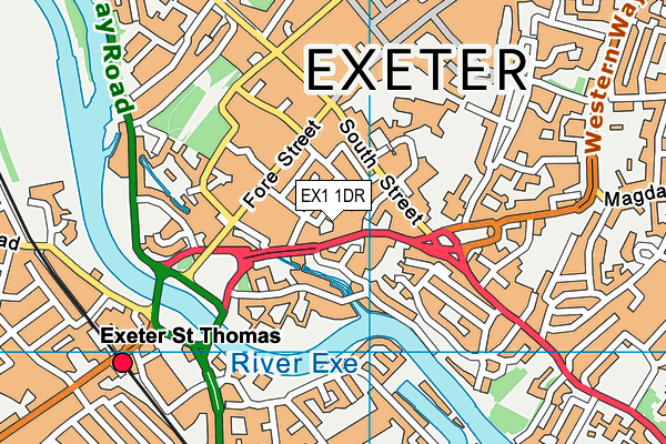 EX1 1DR map - OS VectorMap District (Ordnance Survey) EX1 1DR map - OS VectorMap District (Ordnance Survey)