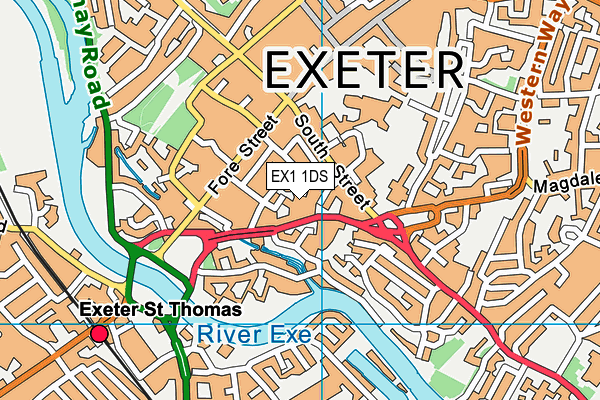 EX1 1DS map - OS VectorMap District (Ordnance Survey) EX1 1DS map - OS VectorMap District (Ordnance Survey)