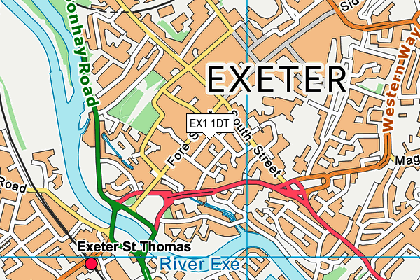 EX1 1DT map - OS VectorMap District (Ordnance Survey) EX1 1DT map - OS VectorMap District (Ordnance Survey)