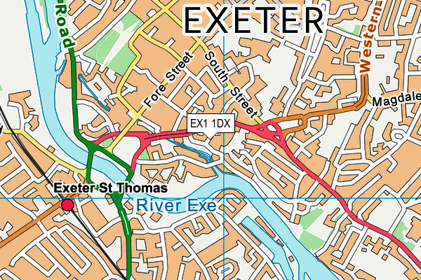 EX1 1DX map - OS VectorMap District (Ordnance Survey) EX1 1DX map - OS VectorMap District (Ordnance Survey)