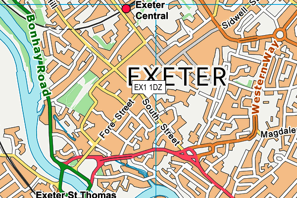 EX1 1DZ map - OS VectorMap District (Ordnance Survey) EX1 1DZ map - OS VectorMap District (Ordnance Survey)