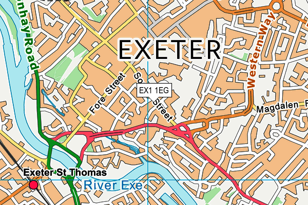 EX1 1EG map - OS VectorMap District (Ordnance Survey) EX1 1EG map - OS VectorMap District (Ordnance Survey)