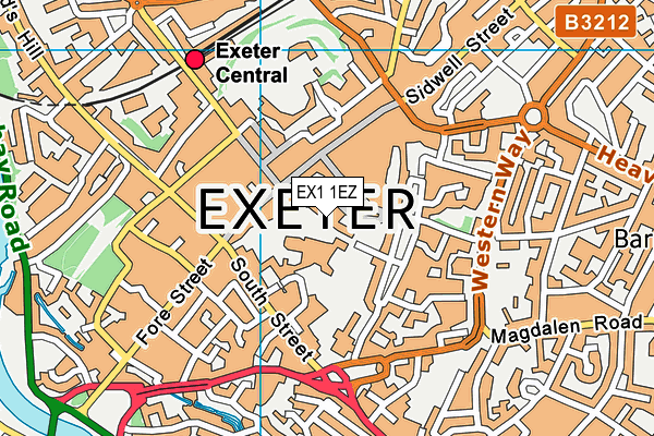 EX1 1EZ map - OS VectorMap District (Ordnance Survey) EX1 1EZ map - OS VectorMap District (Ordnance Survey)