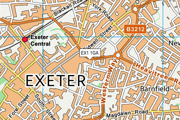 EX1 1GA map - OS VectorMap District (Ordnance Survey) EX1 1GA map - OS VectorMap District (Ordnance Survey)