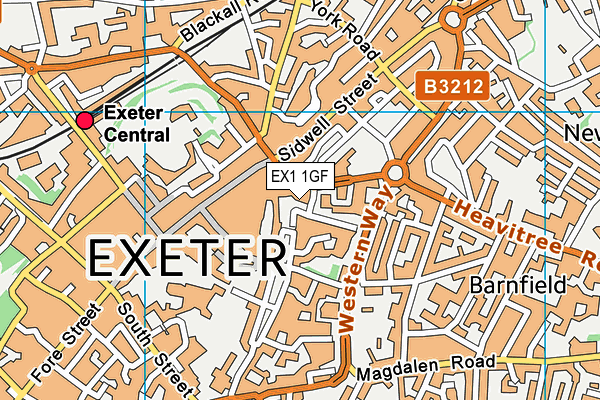 EX1 1GF map - OS VectorMap District (Ordnance Survey) EX1 1GF map - OS VectorMap District (Ordnance Survey)