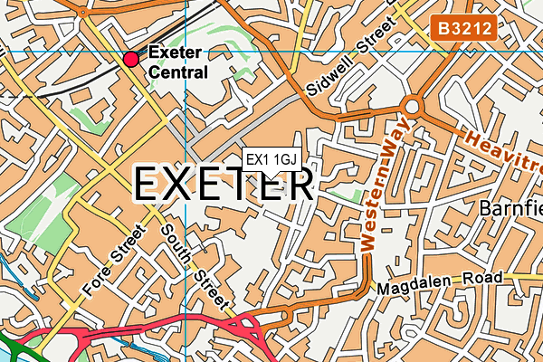 EX1 1GJ map - OS VectorMap District (Ordnance Survey) EX1 1GJ map - OS VectorMap District (Ordnance Survey)