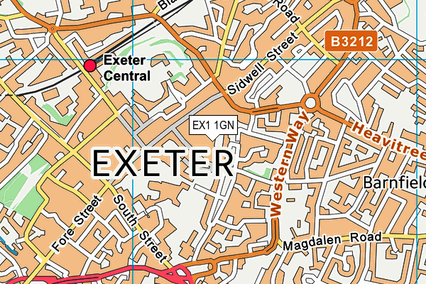 EX1 1GN map - OS VectorMap District (Ordnance Survey) EX1 1GN map - OS VectorMap District (Ordnance Survey)