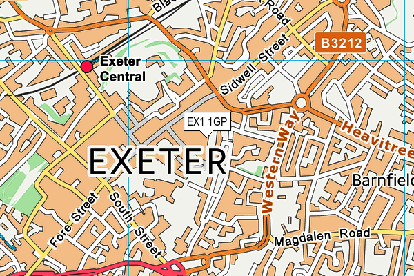 EX1 1GP map - OS VectorMap District (Ordnance Survey) EX1 1GP map - OS VectorMap District (Ordnance Survey)